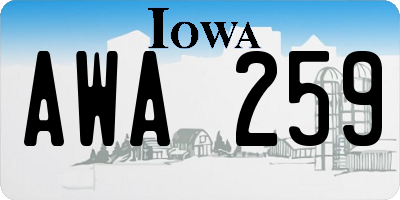 IA license plate AWA259