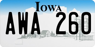 IA license plate AWA260