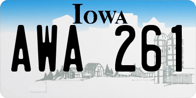 IA license plate AWA261