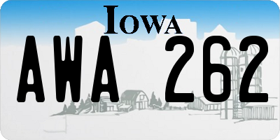 IA license plate AWA262