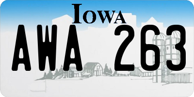 IA license plate AWA263