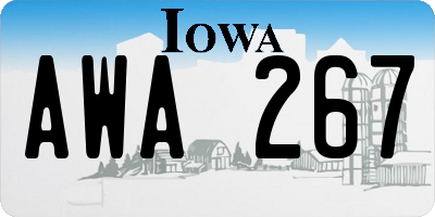 IA license plate AWA267