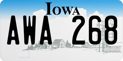 IA license plate AWA268