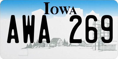 IA license plate AWA269