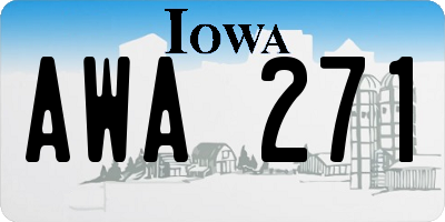 IA license plate AWA271