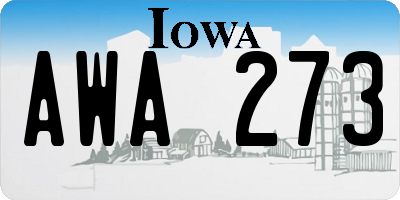 IA license plate AWA273