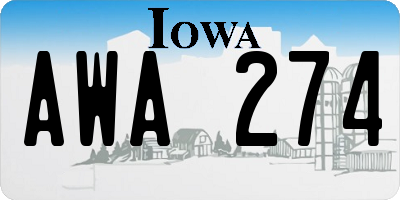 IA license plate AWA274