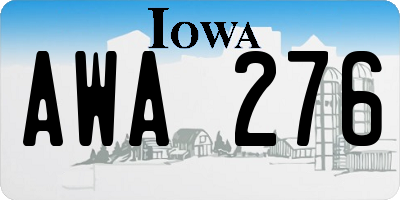IA license plate AWA276