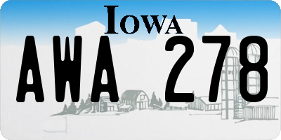 IA license plate AWA278
