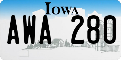 IA license plate AWA280