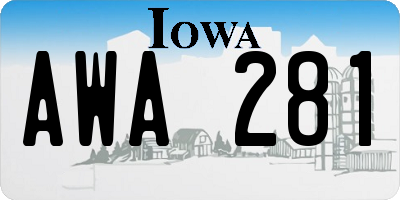 IA license plate AWA281