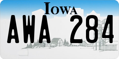 IA license plate AWA284