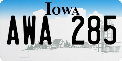 IA license plate AWA285
