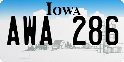 IA license plate AWA286
