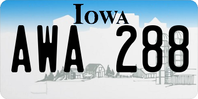 IA license plate AWA288