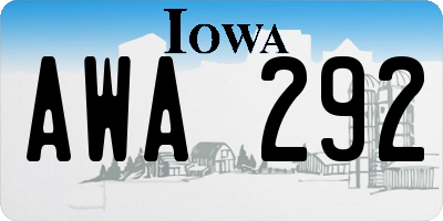 IA license plate AWA292