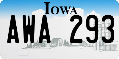 IA license plate AWA293