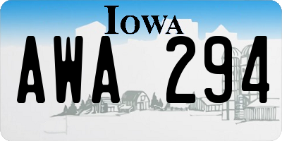IA license plate AWA294
