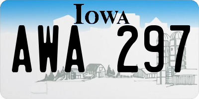 IA license plate AWA297