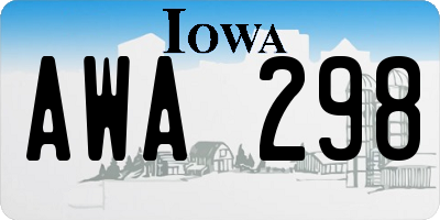 IA license plate AWA298