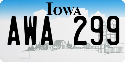 IA license plate AWA299