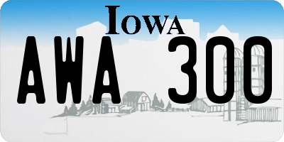 IA license plate AWA300