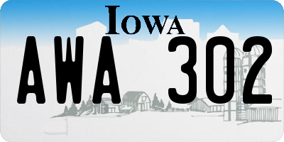 IA license plate AWA302