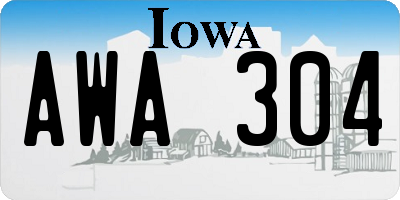 IA license plate AWA304