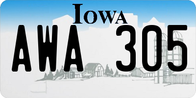 IA license plate AWA305