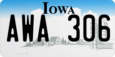 IA license plate AWA306