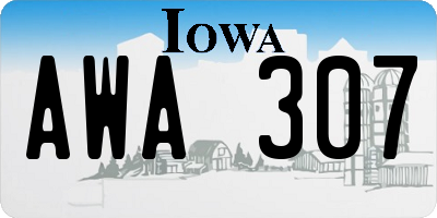 IA license plate AWA307