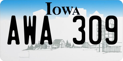 IA license plate AWA309