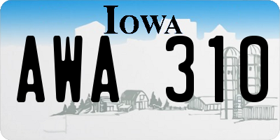 IA license plate AWA310