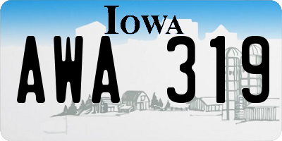 IA license plate AWA319