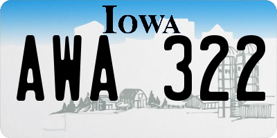 IA license plate AWA322