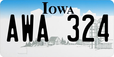 IA license plate AWA324