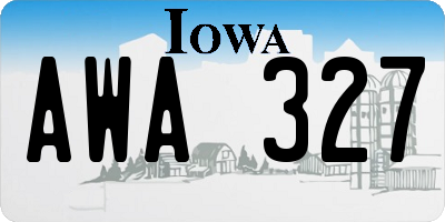 IA license plate AWA327