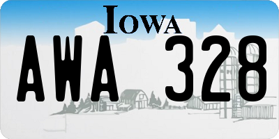 IA license plate AWA328