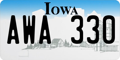 IA license plate AWA330