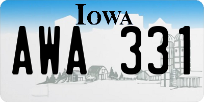 IA license plate AWA331