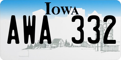 IA license plate AWA332