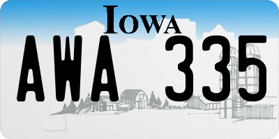 IA license plate AWA335