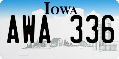 IA license plate AWA336