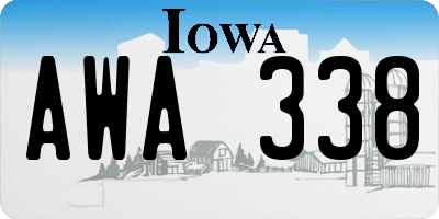 IA license plate AWA338