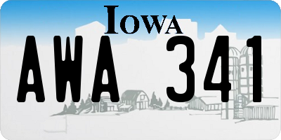 IA license plate AWA341