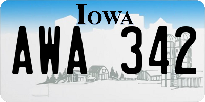 IA license plate AWA342