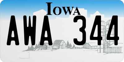 IA license plate AWA344