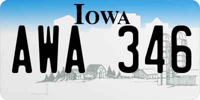 IA license plate AWA346