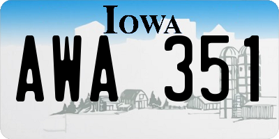 IA license plate AWA351