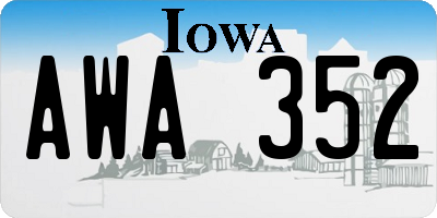 IA license plate AWA352